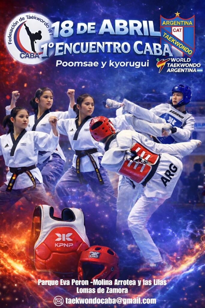 Argentina-Taekwondo-Eventos-Primer-Encuentro-CABA-Kyorugui-y-Poomsae-18-abril-2026